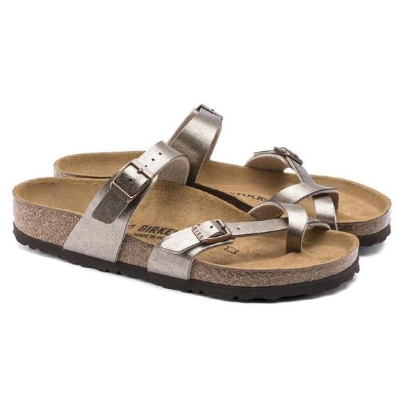Birkenstock Shoes Mayari Graceful Taupe Birko Flor Sandals - Picture 1 of 5